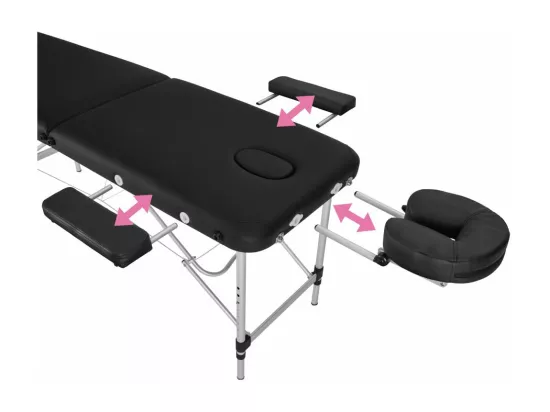 Table de massage Pliante aluminium noire 90 x 16 x 60 cm 2008135