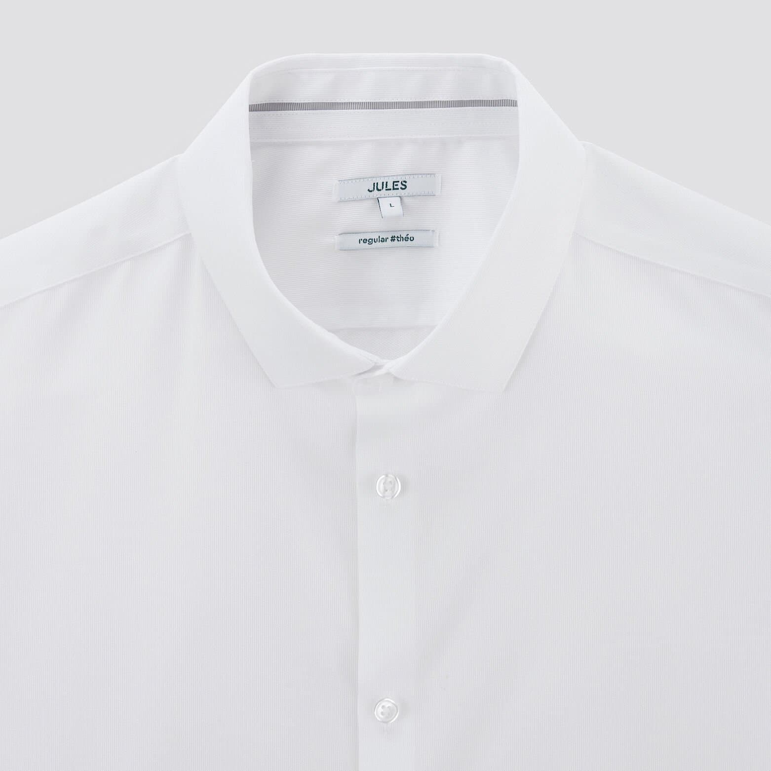 Chemise regular sans repassage unie coton Blanc