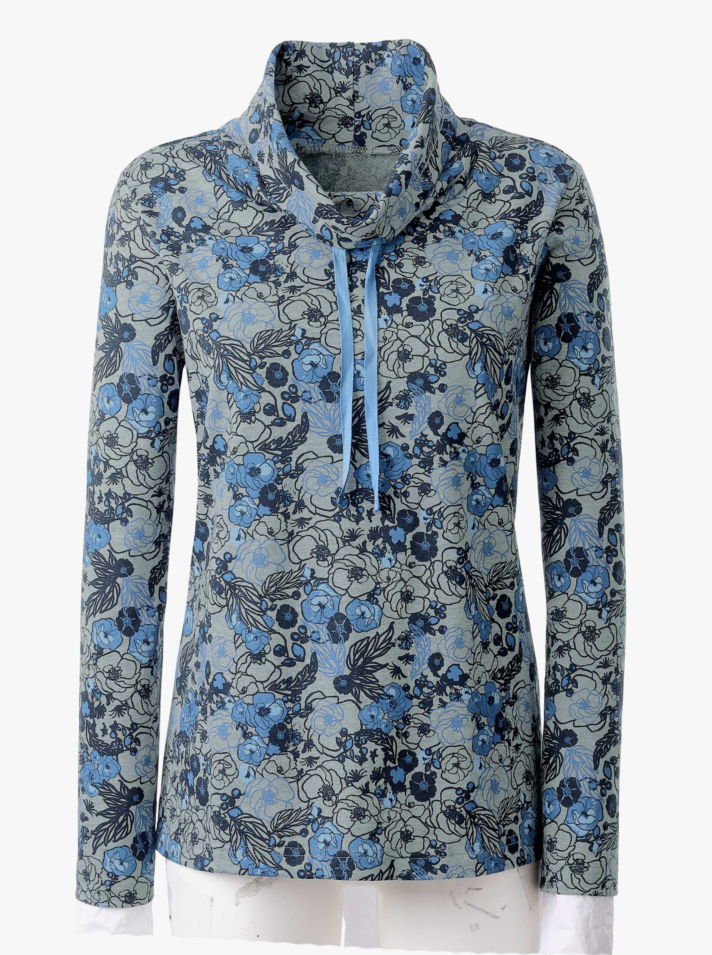 Sweatshirt mit Blüten-Druck