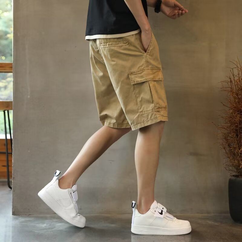 DuckleBeam - Mid Rise Plain Cargo Shorts