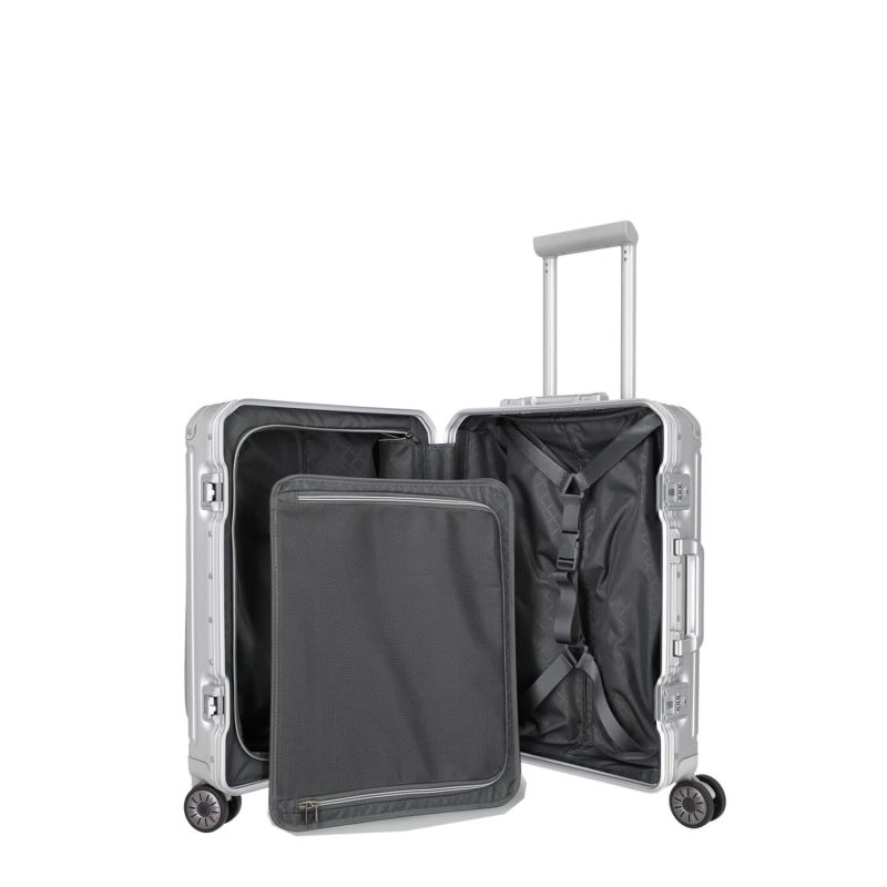 Valise cabine rigide Next Aluminium 55 cm Argent