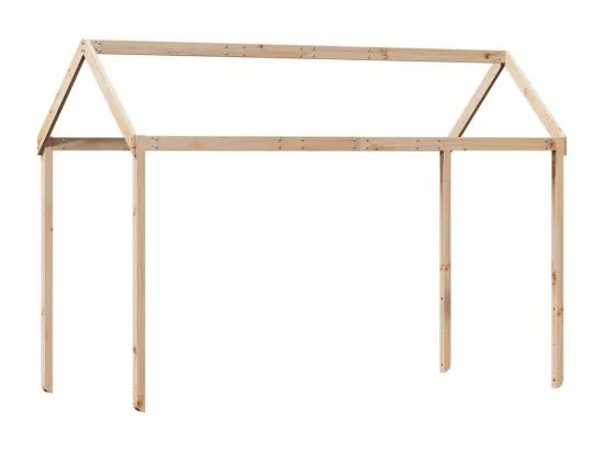 Lit superposé et échelle et toit 80x200 cm bois de pin massif