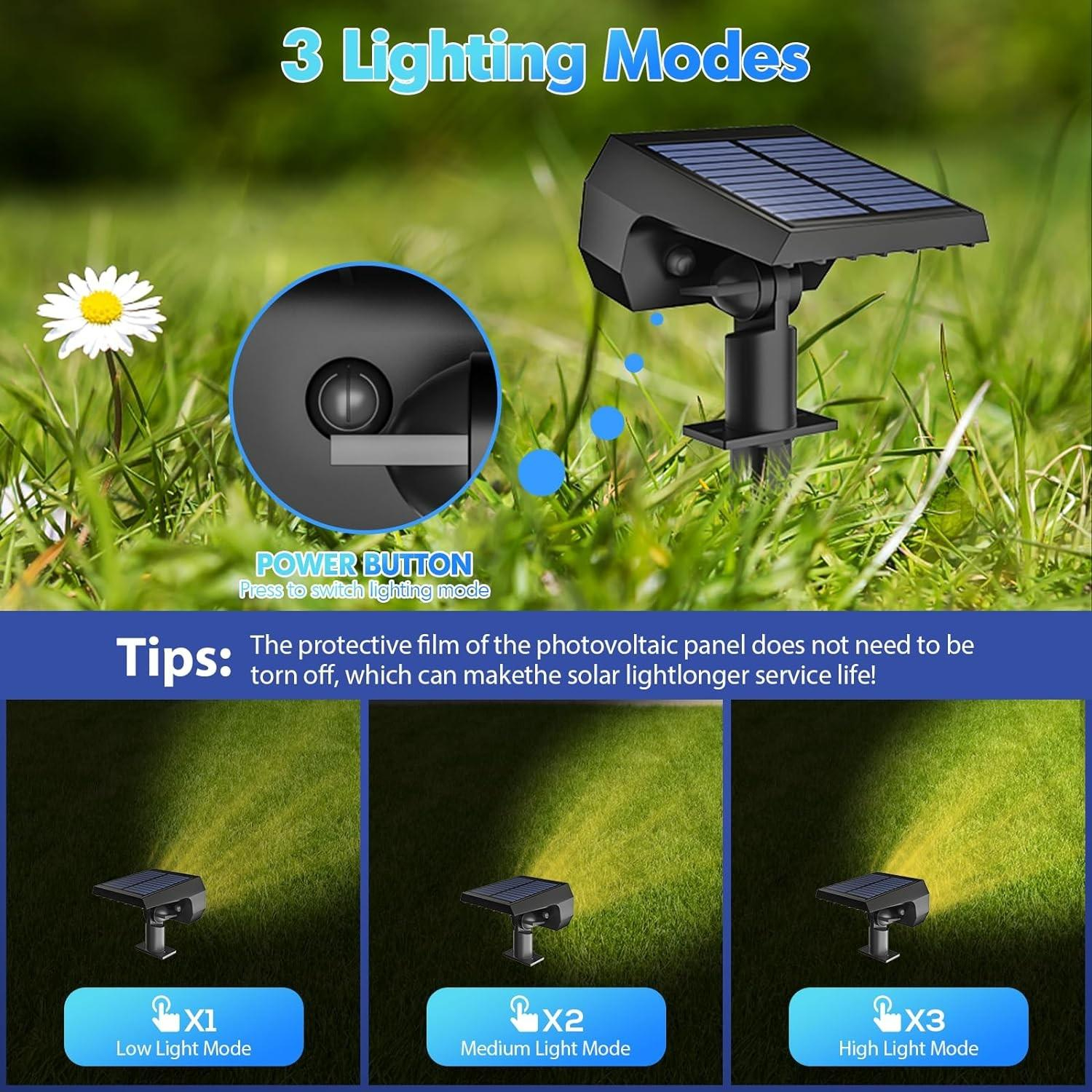(4er Set) 56 LED's Solar Lampe Outdoor Gartenleuchte mit Dämmerungssensor   Erdspiess (IP68) - Warmweiss