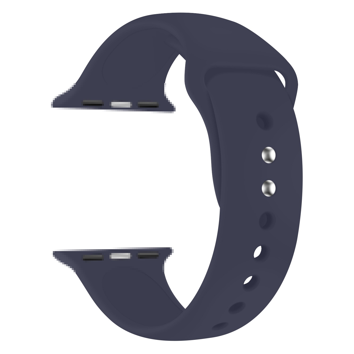Apple Watch (42/41/40/38 mm) Silikon Sport Armband mit Doppelverschluss (Gelenkumfang: 180-215mm) - Dunkelblau