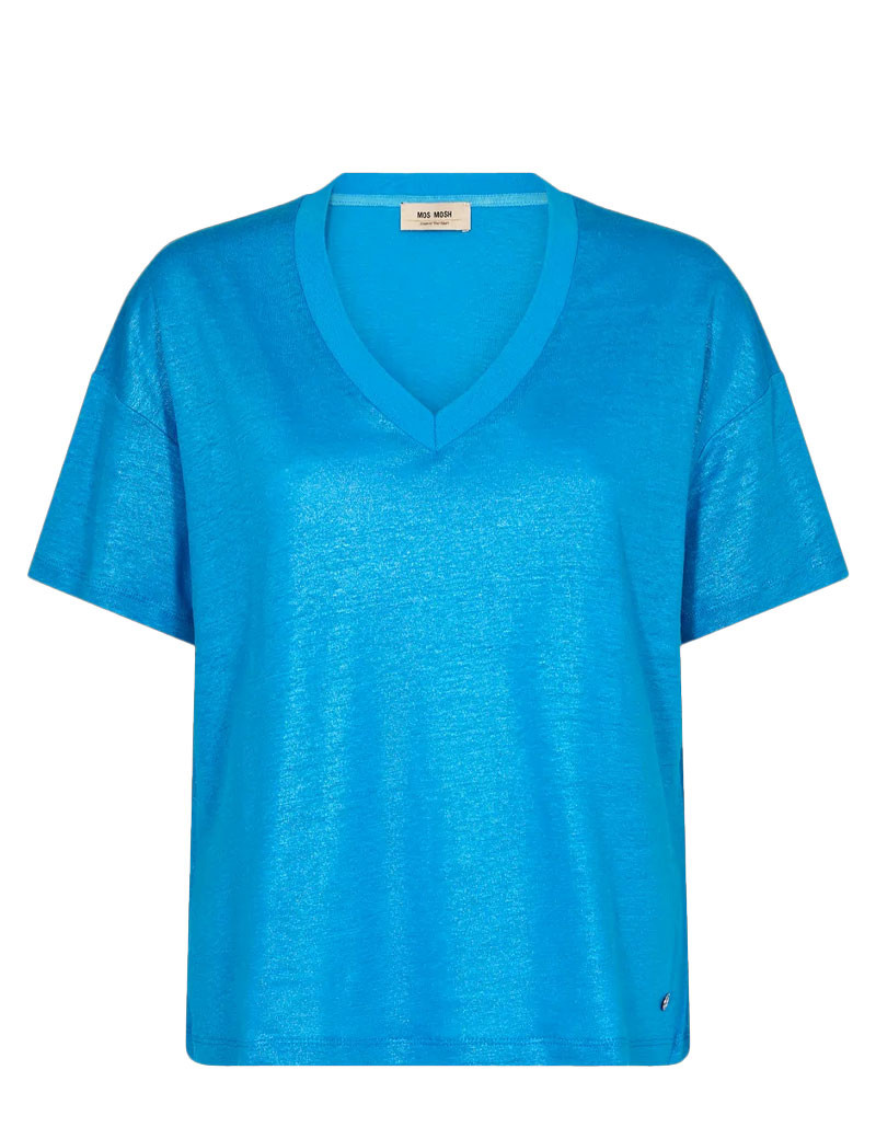 MOS MOSH T-SHIRT FEMME CASA COL V BLEU