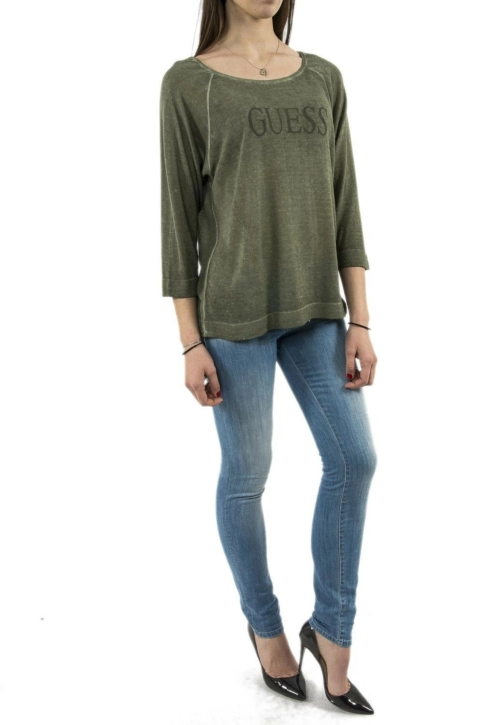 pull léger guess jeans w92r82 clohe vert