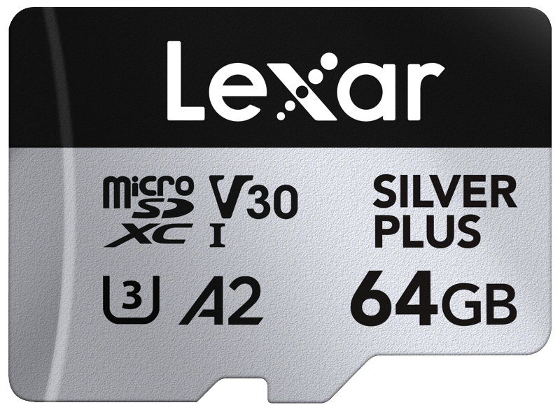 Lexar - microSDXC Professional SILVER Plus UHS-I/U3/A2/4K R205/W100 (V30) - 64GB