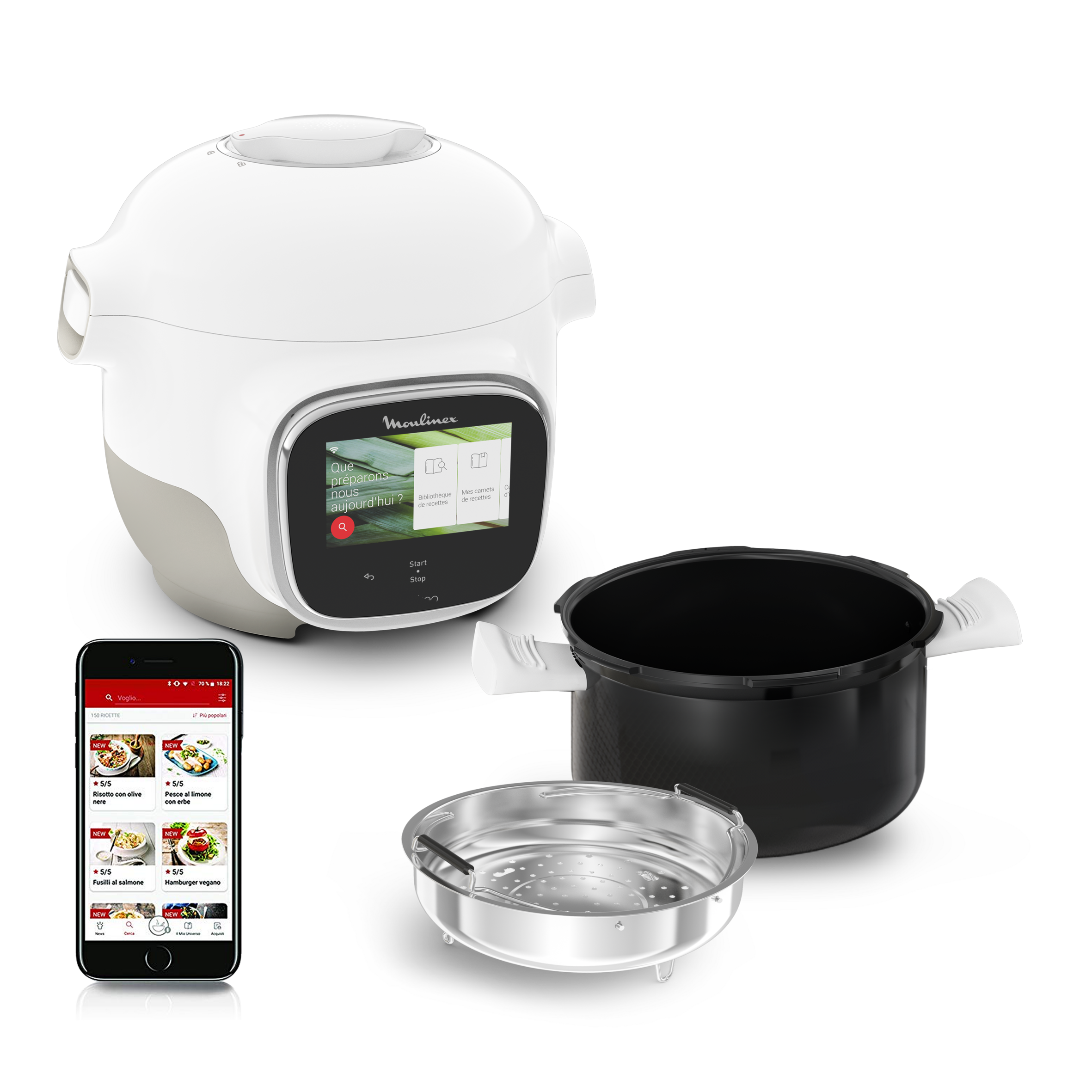 Cookeo Touch Mini, Multicuiseur connecté, 3L (2 pers.), écran tactile