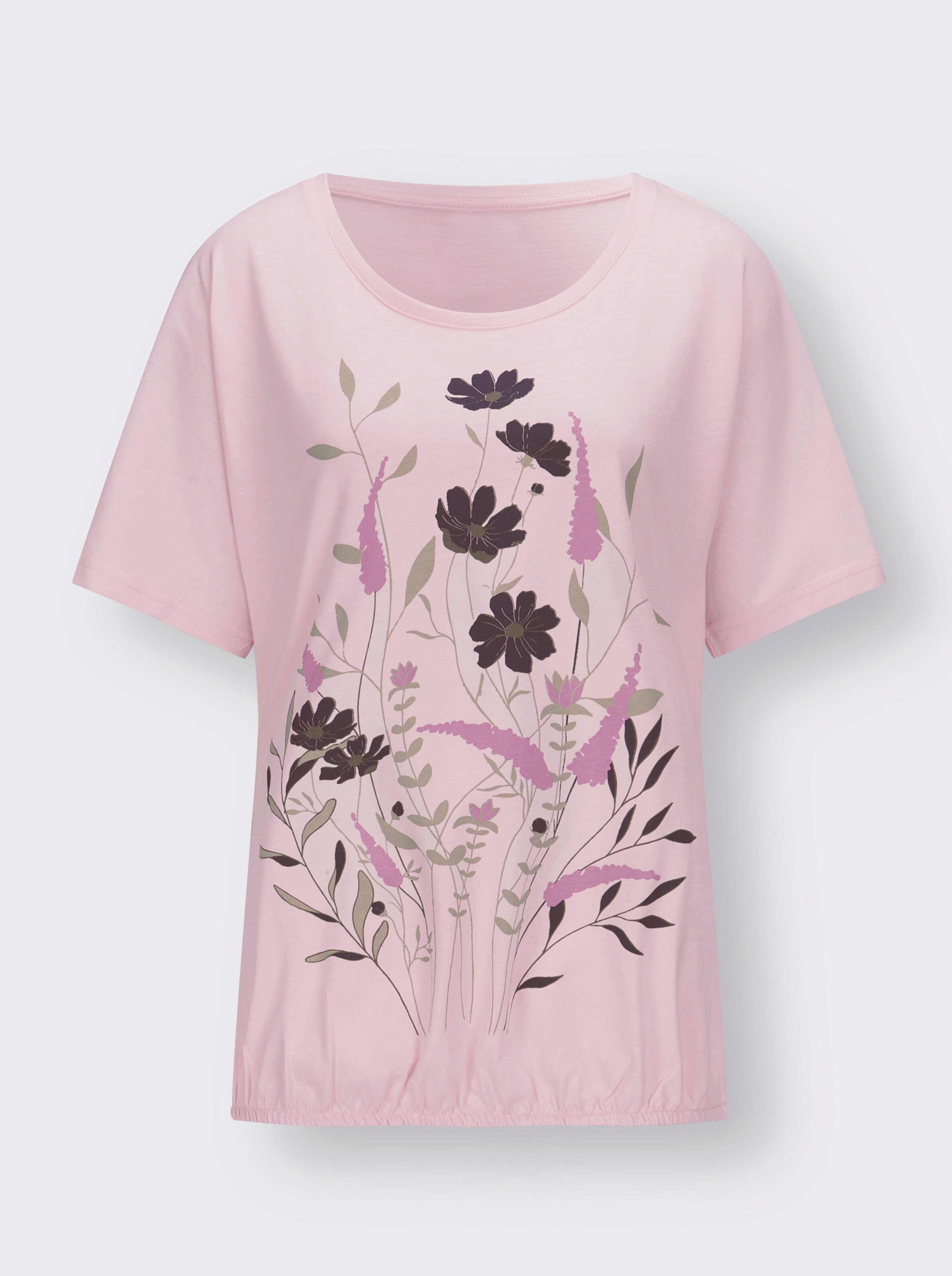 T-Shirt mit Blumen-Druck im Vorderteil