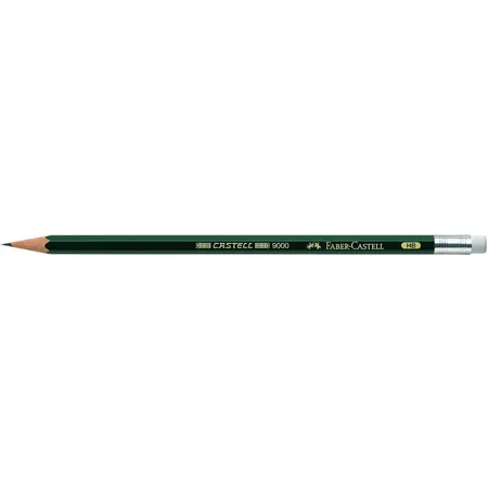 Faber-Castell Bleistift 9000 mit Gummitip, HB