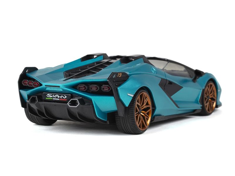 TEC-TOY Auto Lamborghini Sian mit Licht, Türkis, 1:16 Ferngesteuerter Sportwagen mit Licht für Kinder ab 6 Jahren