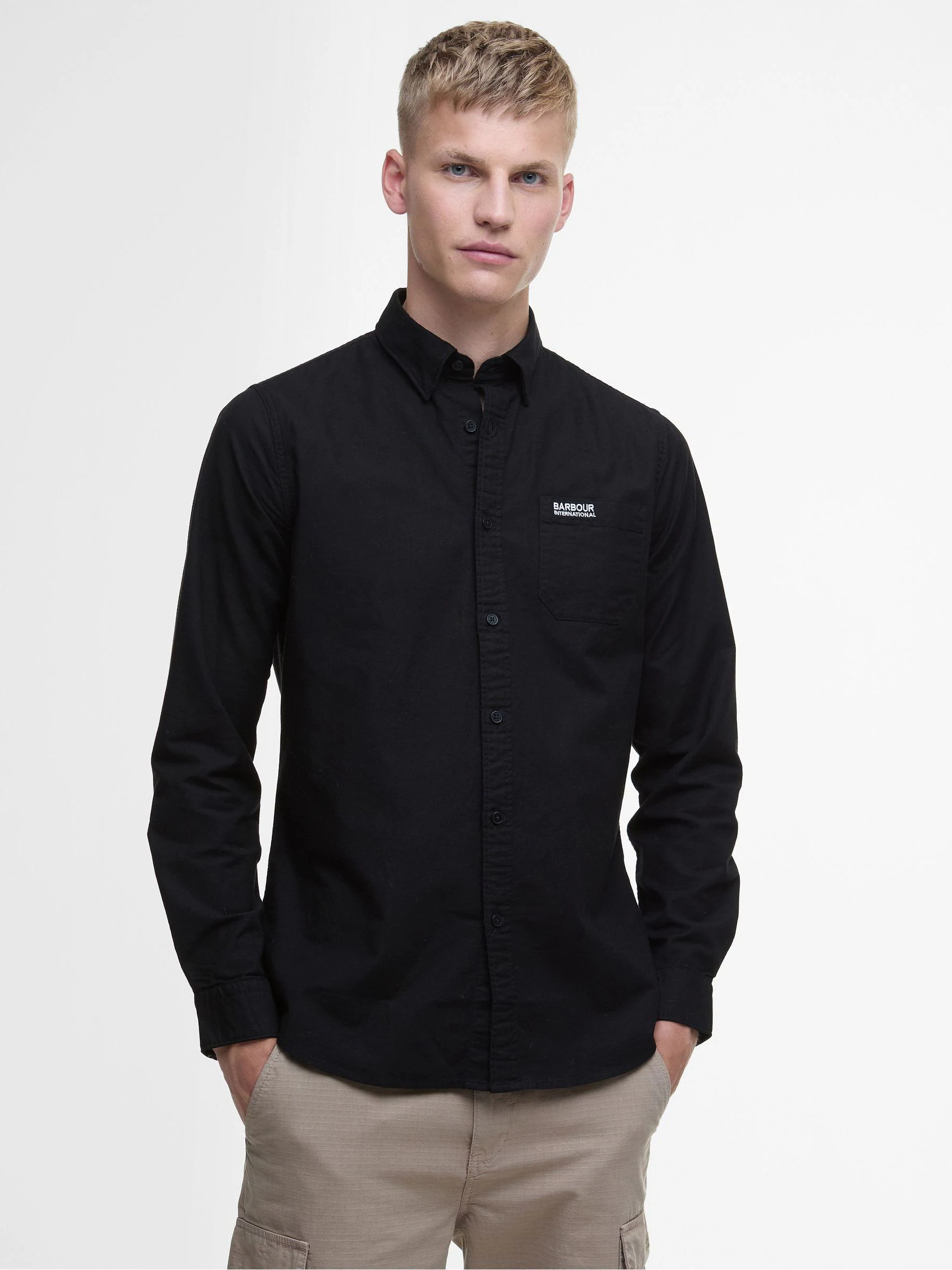 Zwart - Barbour® International Cotton Kinetic Oxford Shirt