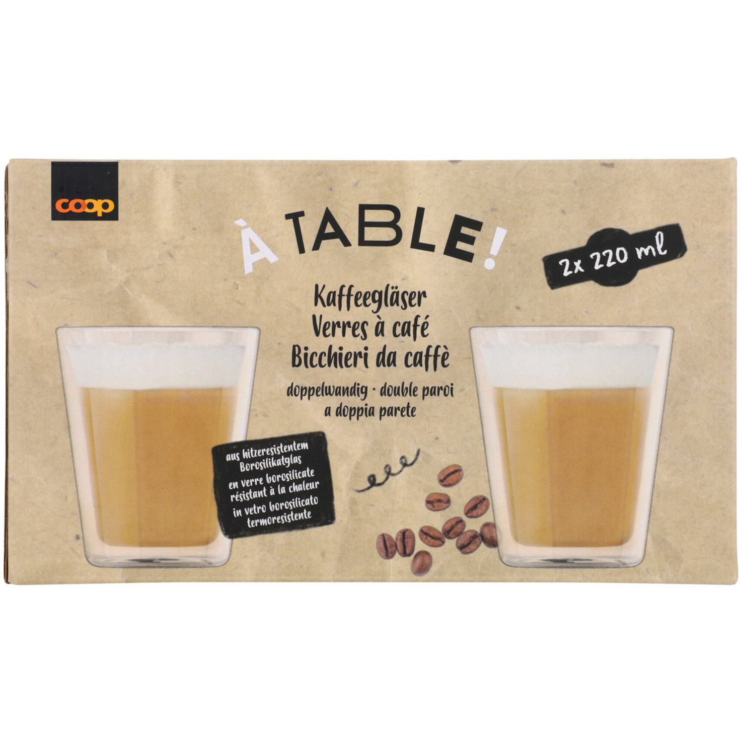 Kaffeeglas Doppelwand 2x220ml