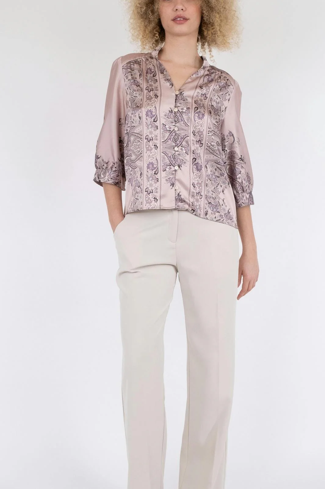 Neo Noir Roselle Paisley Border Blouse