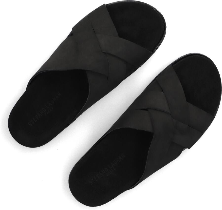 STEFANO LAURAN Slippers Heren 26003 Maat: 41 Materiaal: Leer Kleur: Zwart