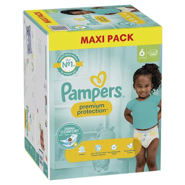 Fraldas Pampers Premium Protection Maxi Pack T6 (13-18 kg)