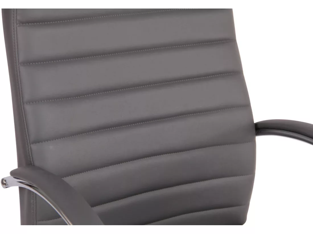 Chaise de bureau - Similicuir & Métal chromé - Gris - Valais