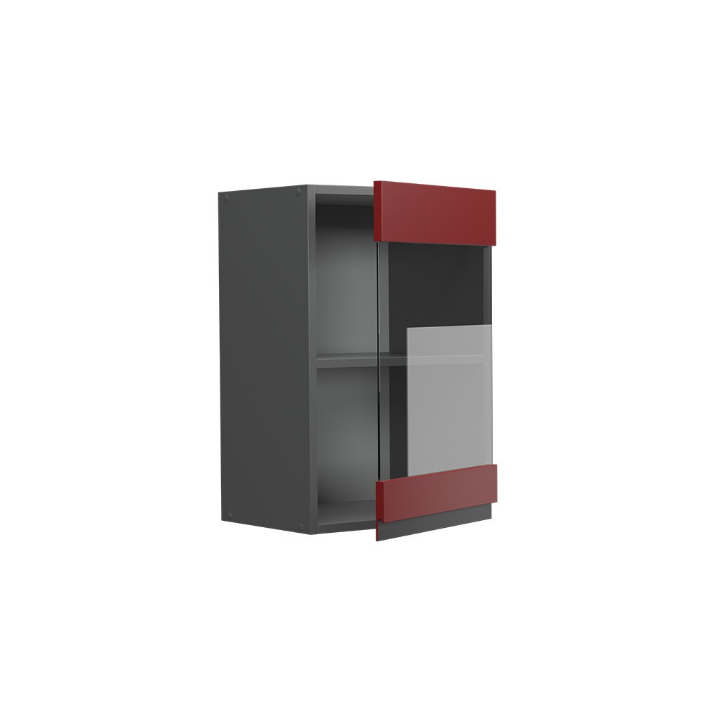 Vicco Glashängeschrank Küchenschrank Küchenmöbel R-Line J-Shape Anthrazit Rot 40 cm modern