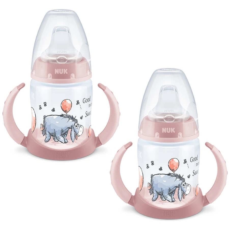 NUK Trinklernflasche First Choice  Winnie Puuh in rosa, 2 Stück