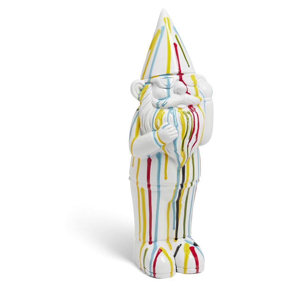Nain à lunettes décoratif H35cm plastique multicolore