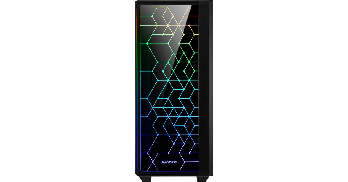 SharkoonRGB LIT 100 midi tower behuizing  (Zwart | 3x USB-A | RGB | Window)
