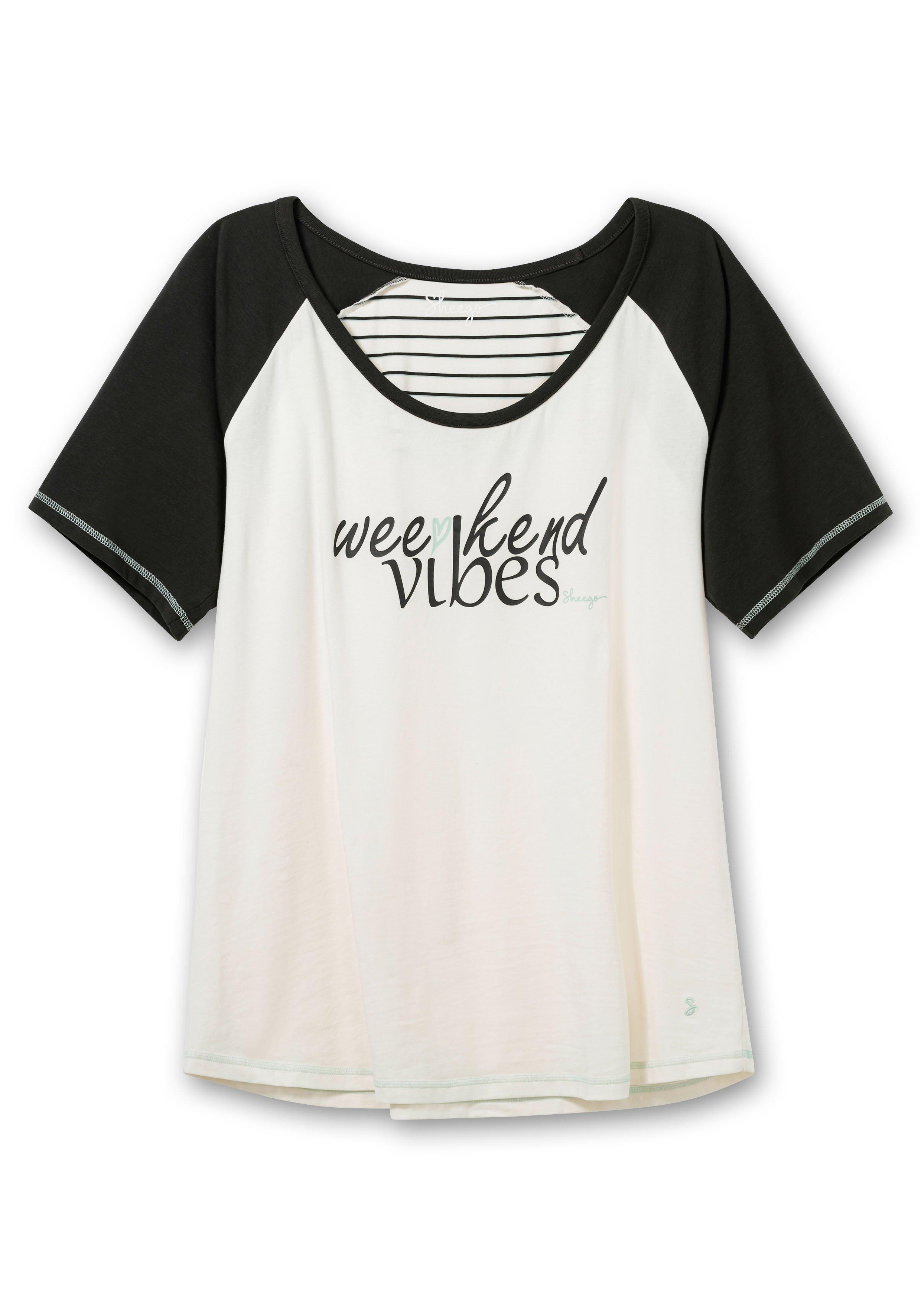Schlafshirt mit Raglanärmeln und Wordingprint