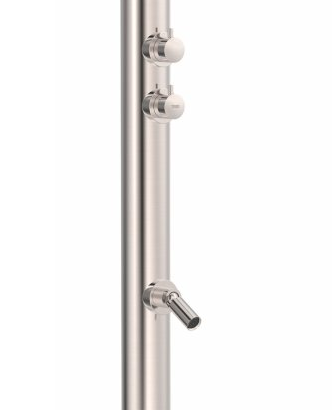 Tres Fuera gebogen buitendouche met mengkraan en 30cm hoofddouche RVS
