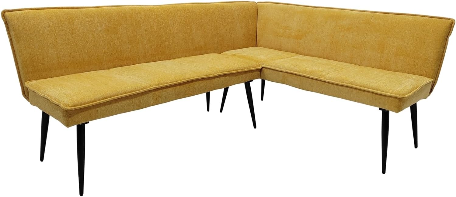 HTI living Eckbank 195 x 154 cm Mesilla kurzer Schenkel rechts Sitzbank Polsterbank Gelb