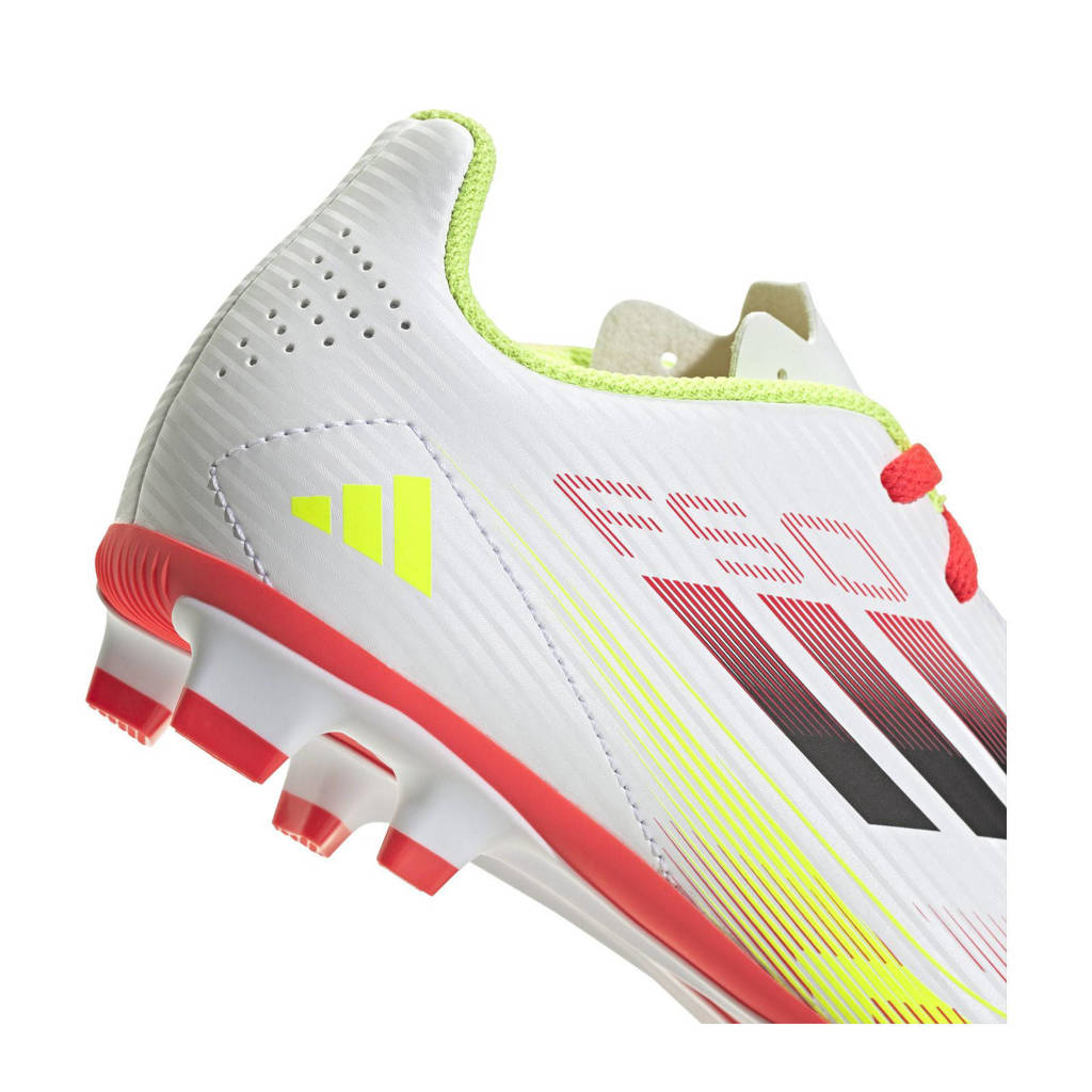 adidas F50 ClubJunior voetbalschoenen wit/zwart/rood