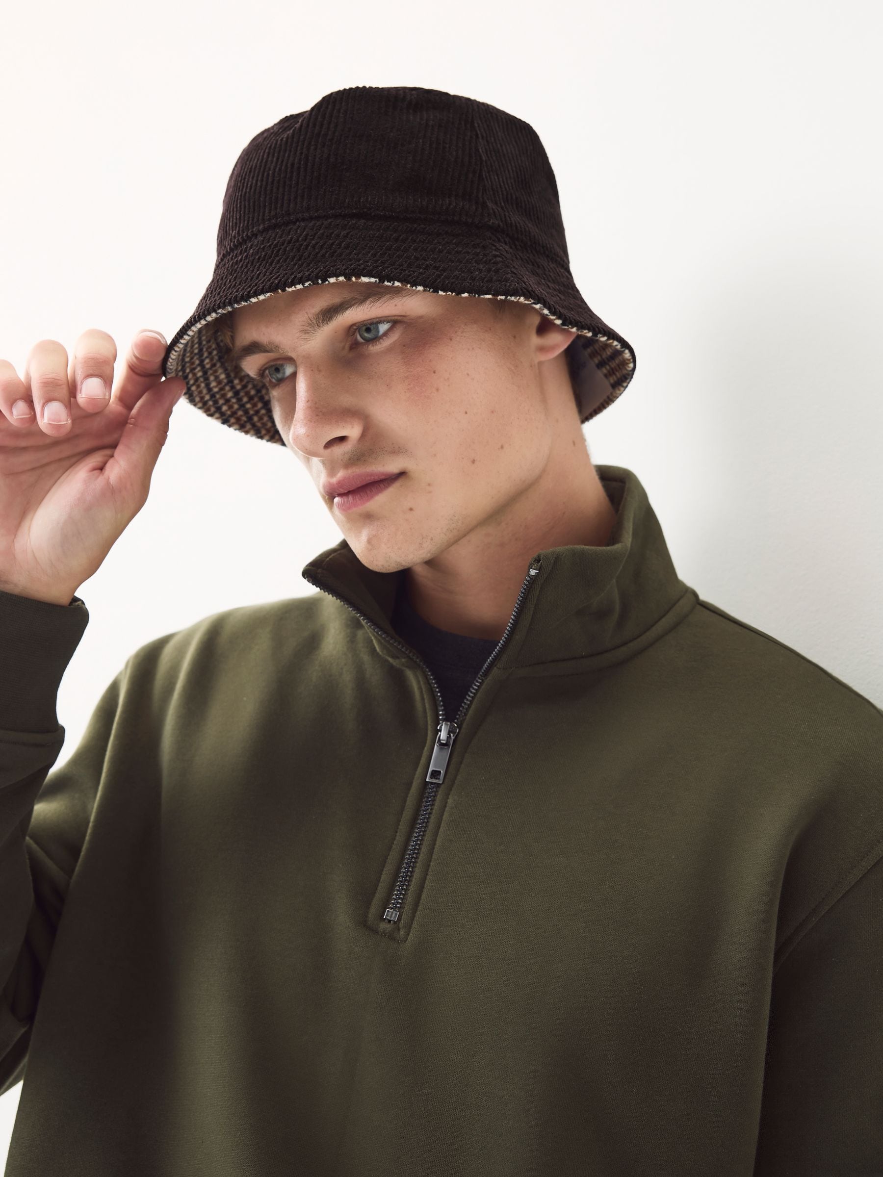 Multi - Check/Cord Reversible Bucket Hat