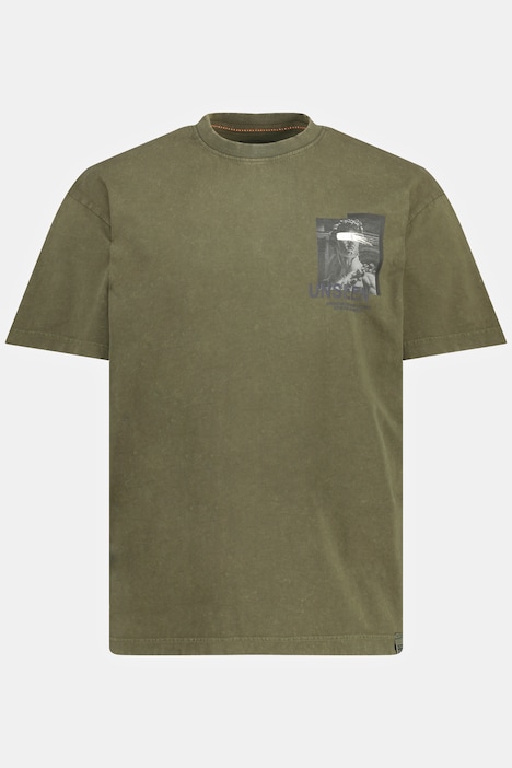 STHUGE T-Shirt, Halbarm, oversized, acid washed, Rückenprint, bis 8 XL