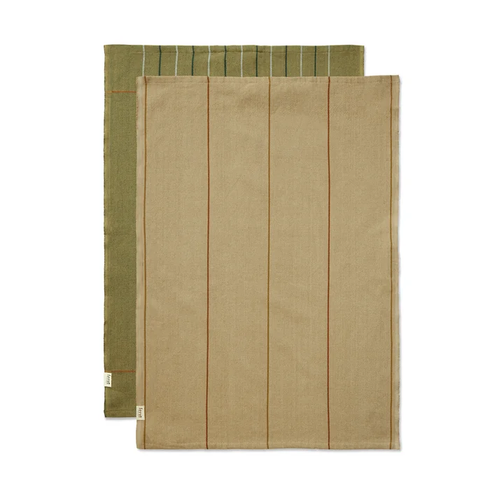 Ferm Living - Ito Geschirrtuch, seaweed / flax (2er-Set)