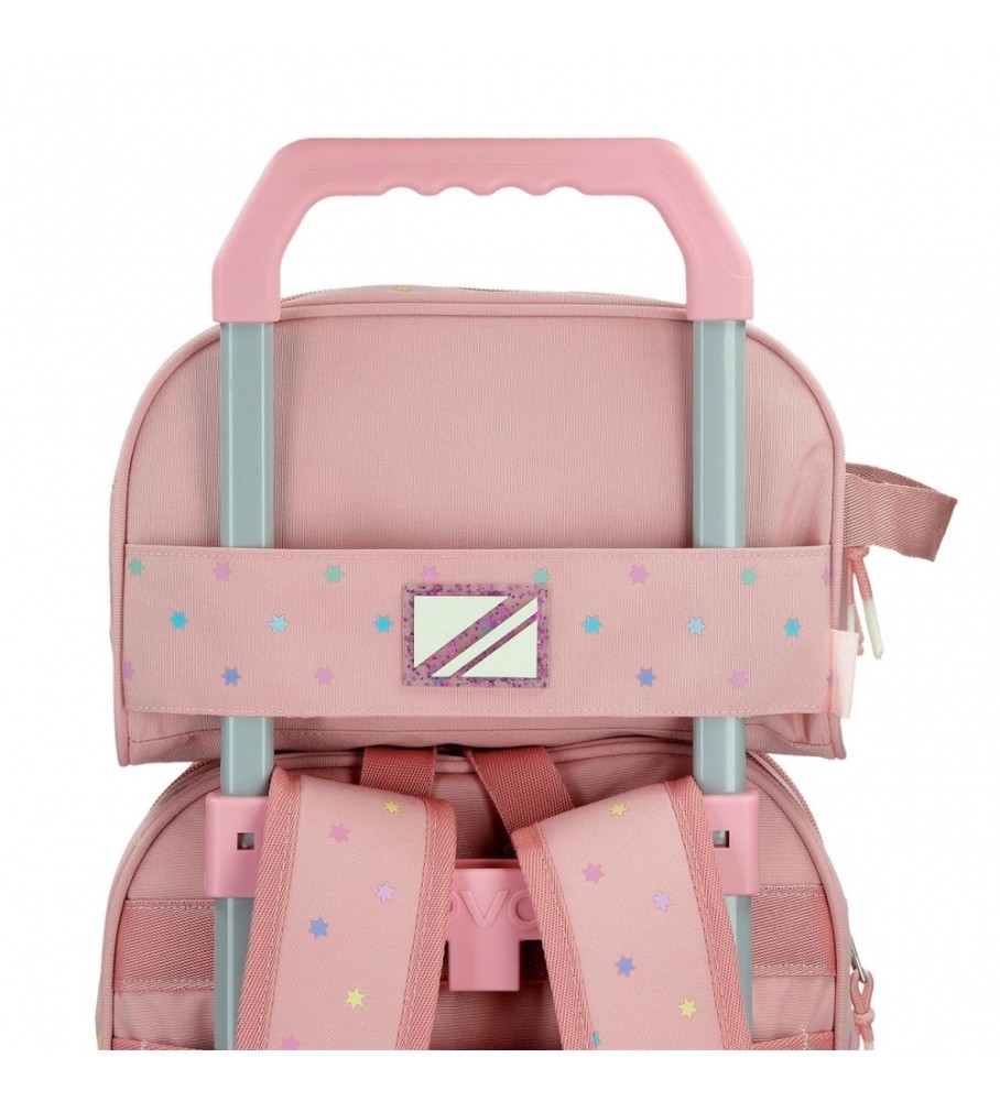 Nécessaire Pepe Jeans Carina com dois compartimentos, ajustável, rosa