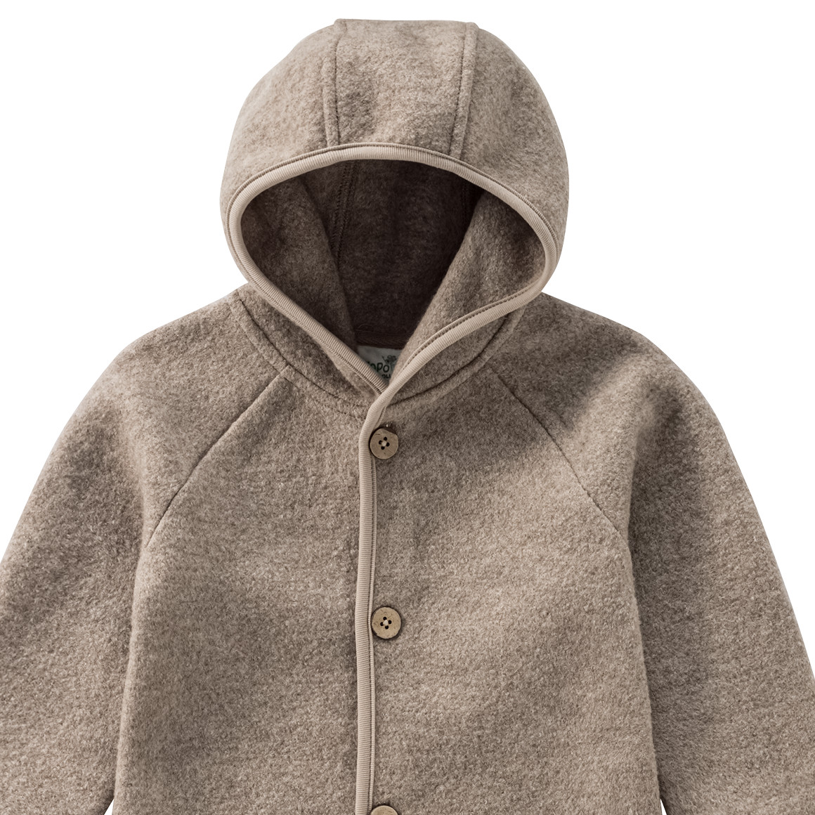 Topomini Pure Collection Baby Wollwalk-Overall mit Umschlagbündchen hellbraun