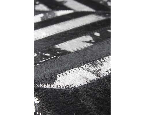 Leren vloerkleed Exotic 510 zwart-zilver 120x170 cm