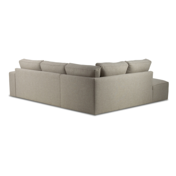 KARWEI hoekbank Mack grijs gerecycled stof met links verlenging