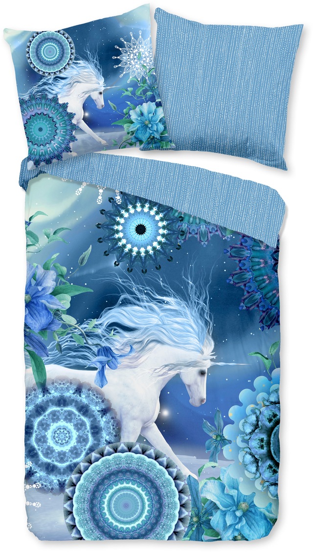 hip Wendebettwäsche »Lumi« 2 Stk. tlg. Biber, 135x200, Warm, Weich, Wendeoptik, Reissverschluss, Winter, Blau
