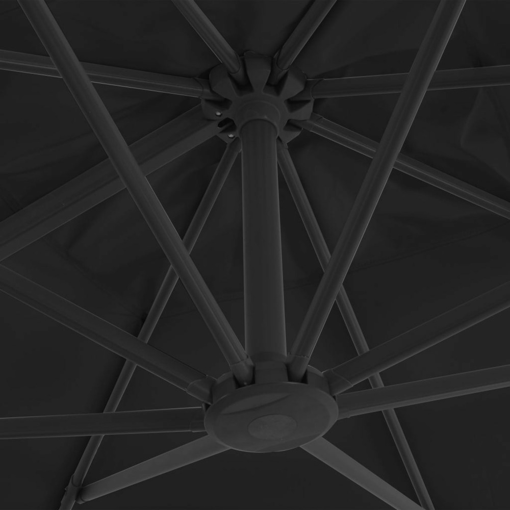 Parasol avec base portable 3 x 3 m anthracite