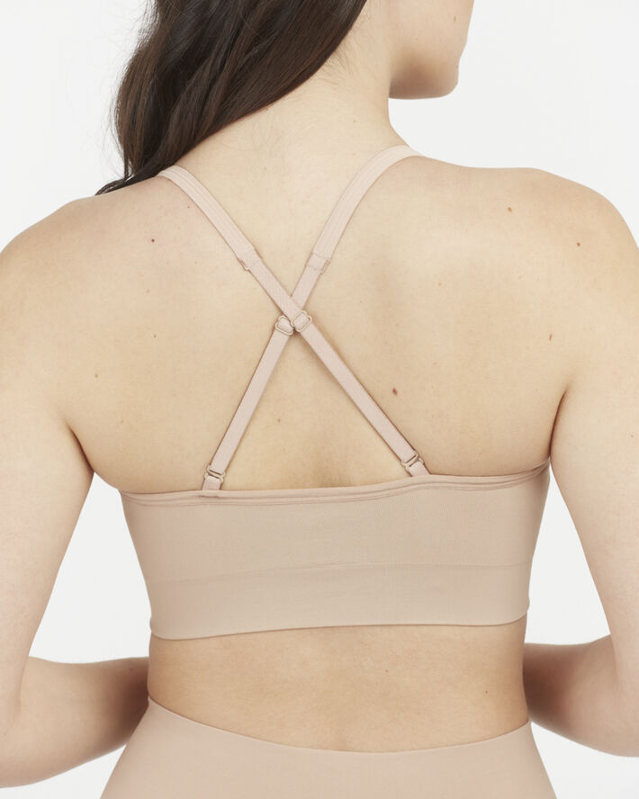Spanx EcoCare Seamless Shaping Longline Bralette Toasted oatmeal