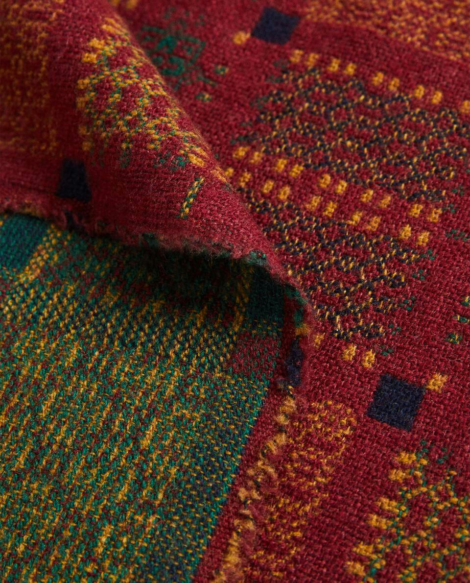 Manta de lã jacquard multicolorida para o Natal