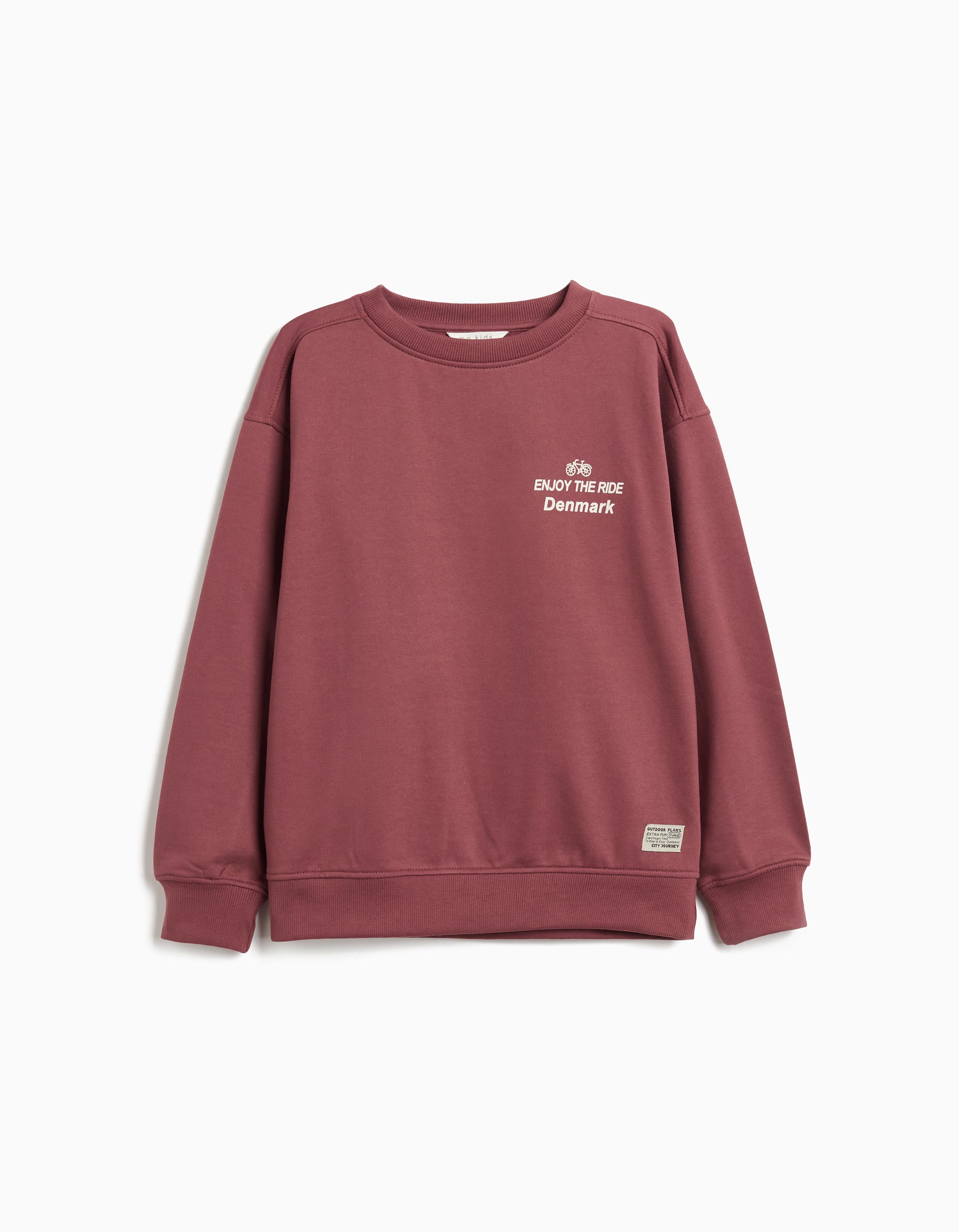 Sweatshirt de Felpa, Menino, Vermelho Escuro