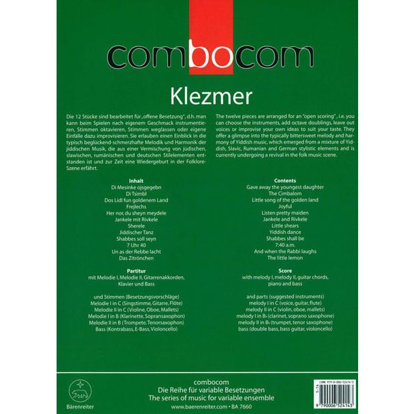 Bärenreiter combocom Klezmer
