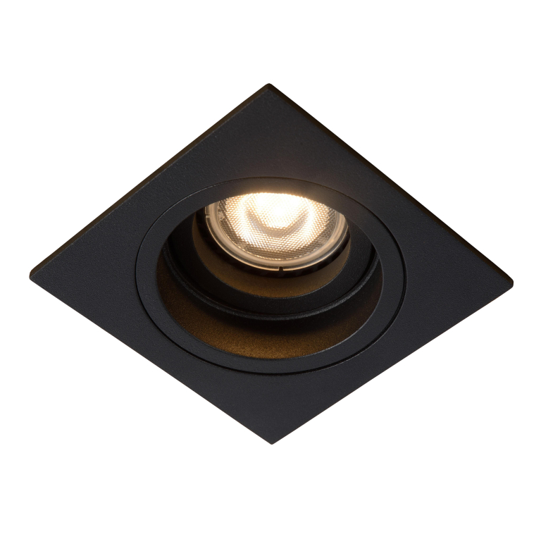 Lucide Embed 1 spot inbouw vierkant zwart