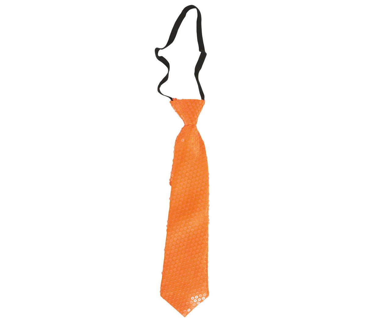 Neon Oranje Stropdas Glitter 37cm