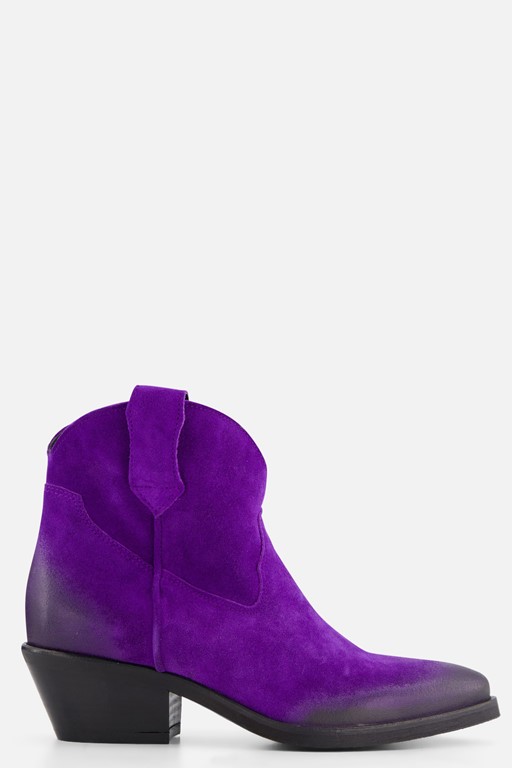 Lazamani Western Cowboylaarzen paars Leer