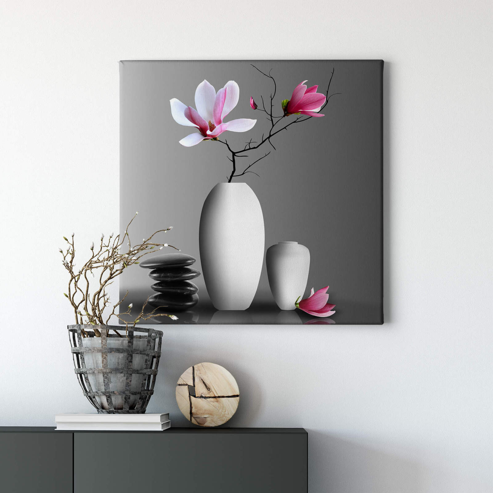 Leinwandbild MAGNOLIE - pink - 50x50 cm