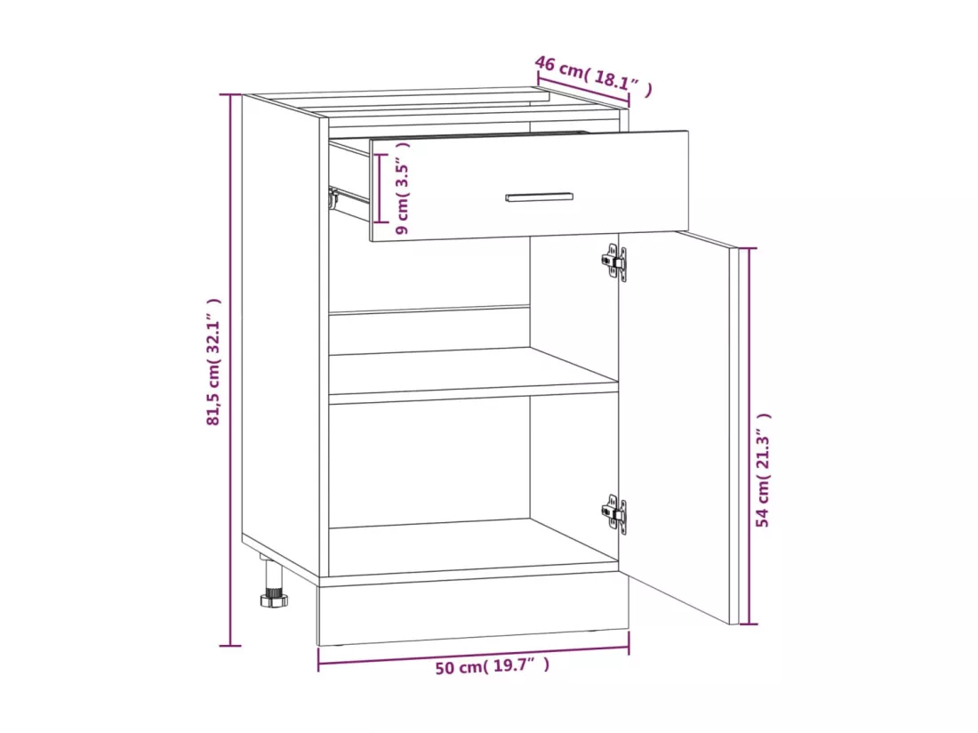 Armoire de plancher à tiroir 