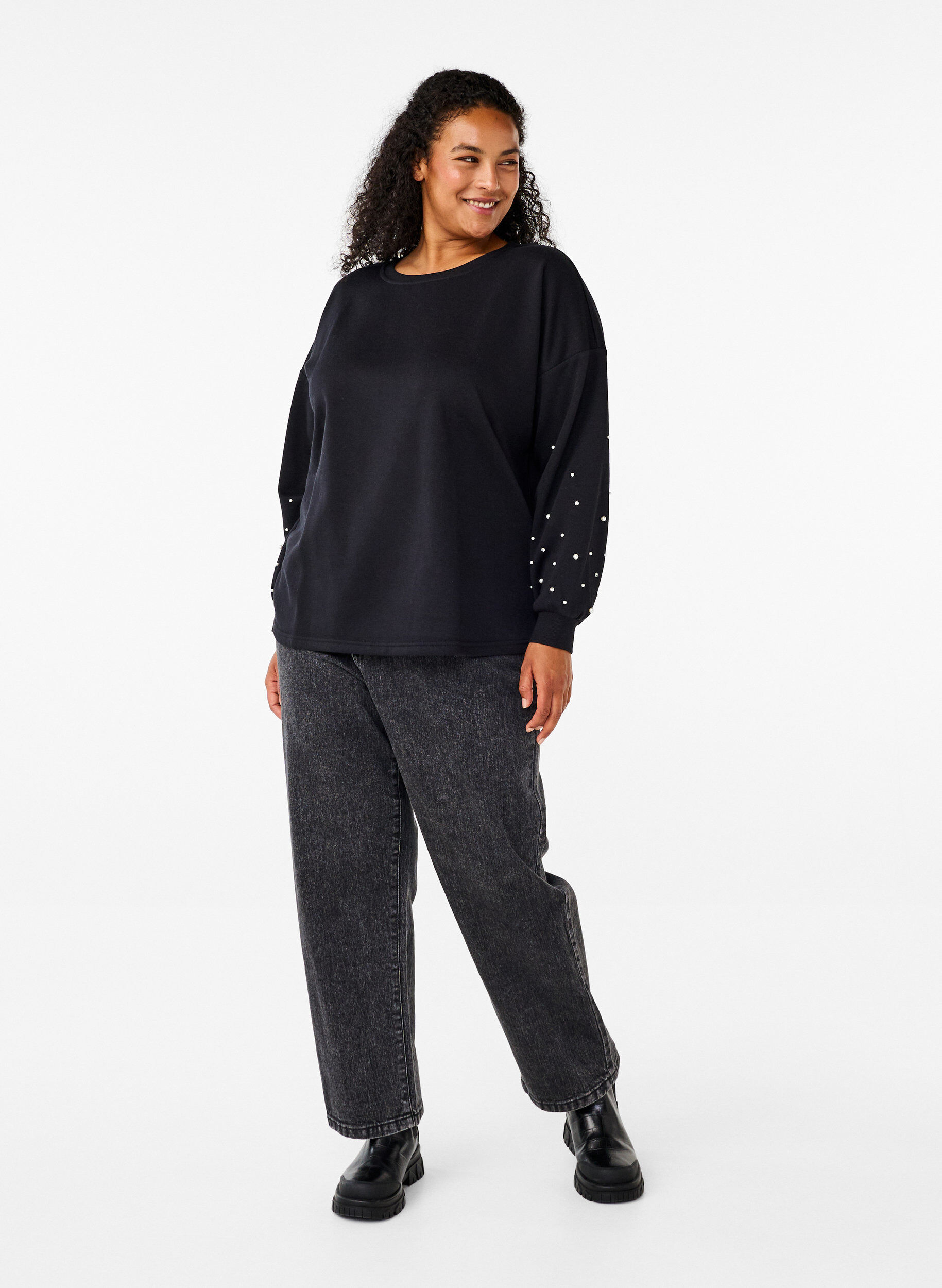 Sweatshirt med perler