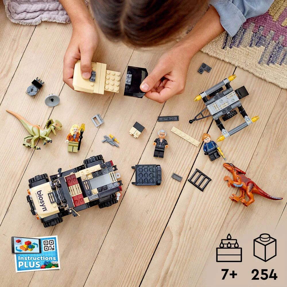 LEGO®JURASSIC WORLD™ 76951 - LE TRANSPORT DU PYRORAPTOR ET DU DILOPHOSAURUS