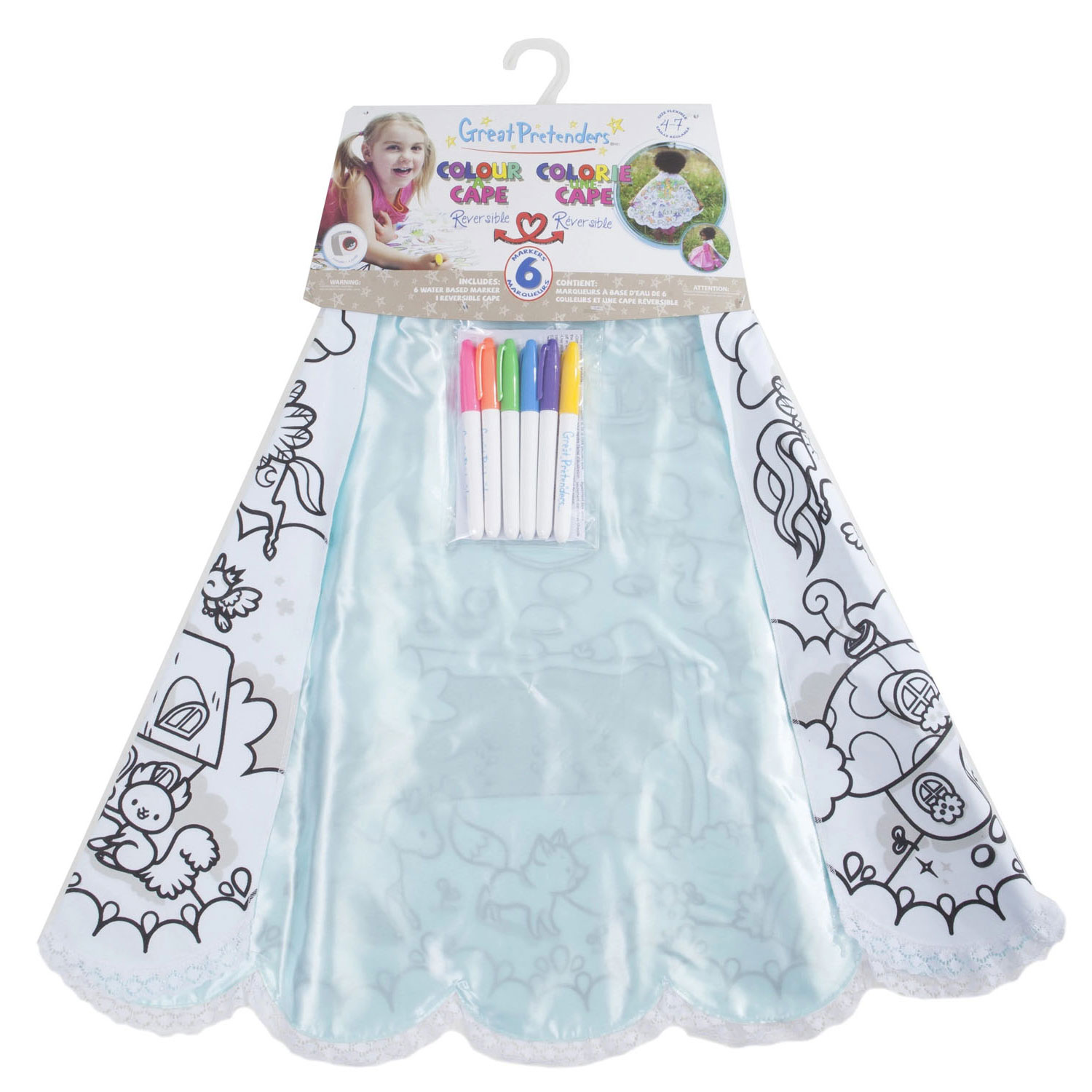 Kleur je eigen Prinsessen Cape + 6 Markers, 4-7 jaar